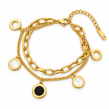 Aurelia Layered Circle Charm Bracelet