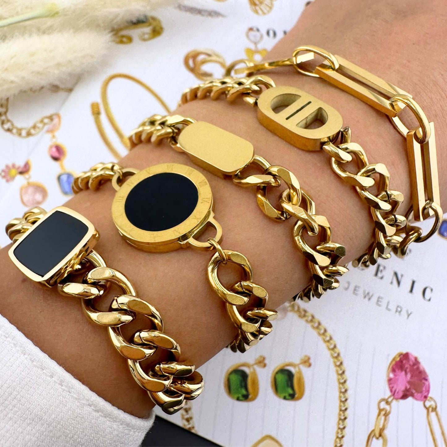 “Round Chain” Bracelet – 18K Gold Elegance