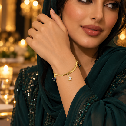 Celeste Butterfly Gold Charm Bracelet
