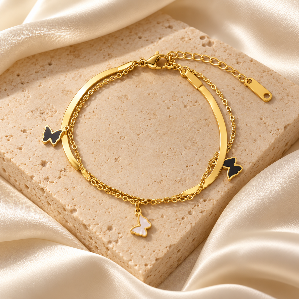 Celeste Butterfly Gold Charm Bracelet