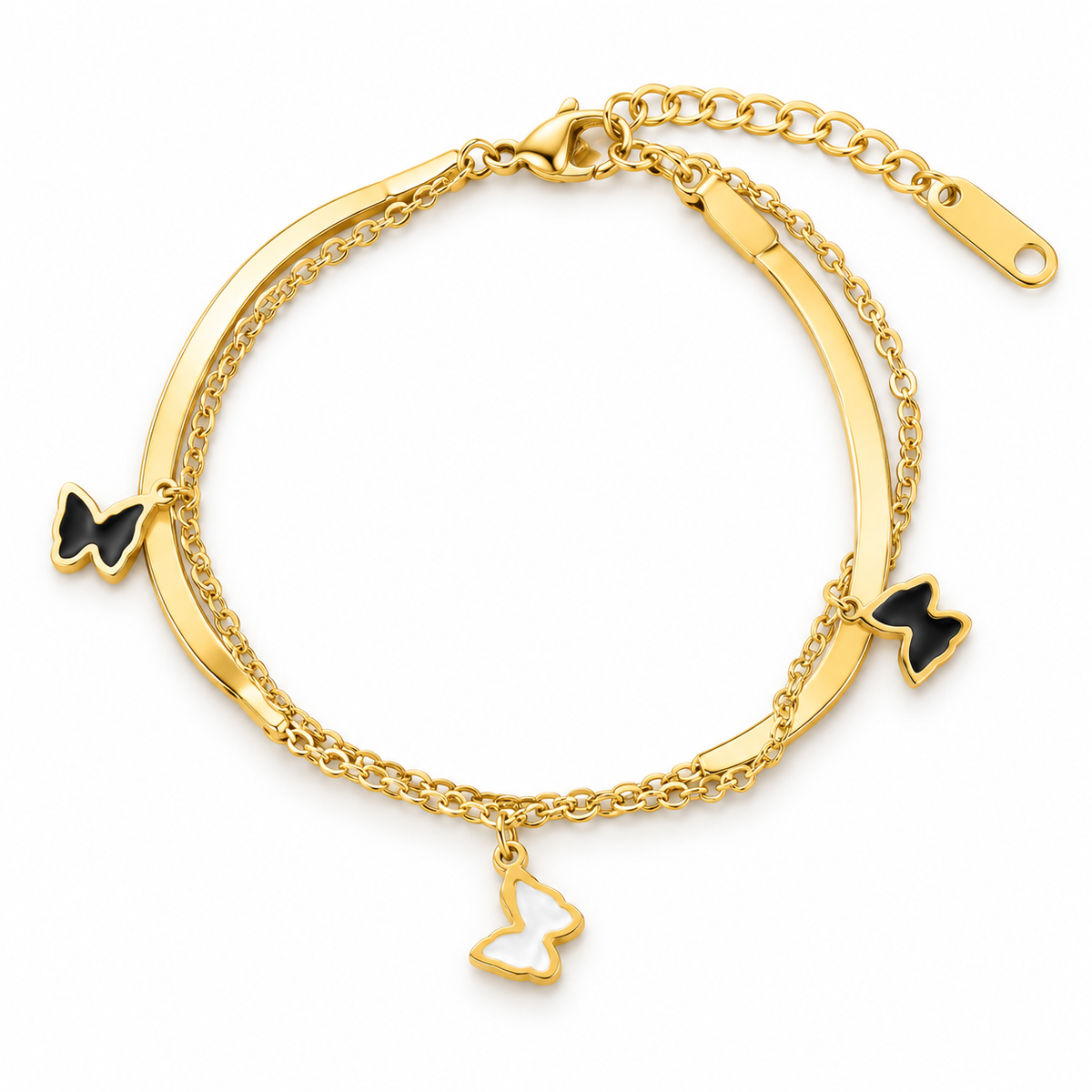 Celeste Butterfly Gold Charm Bracelet