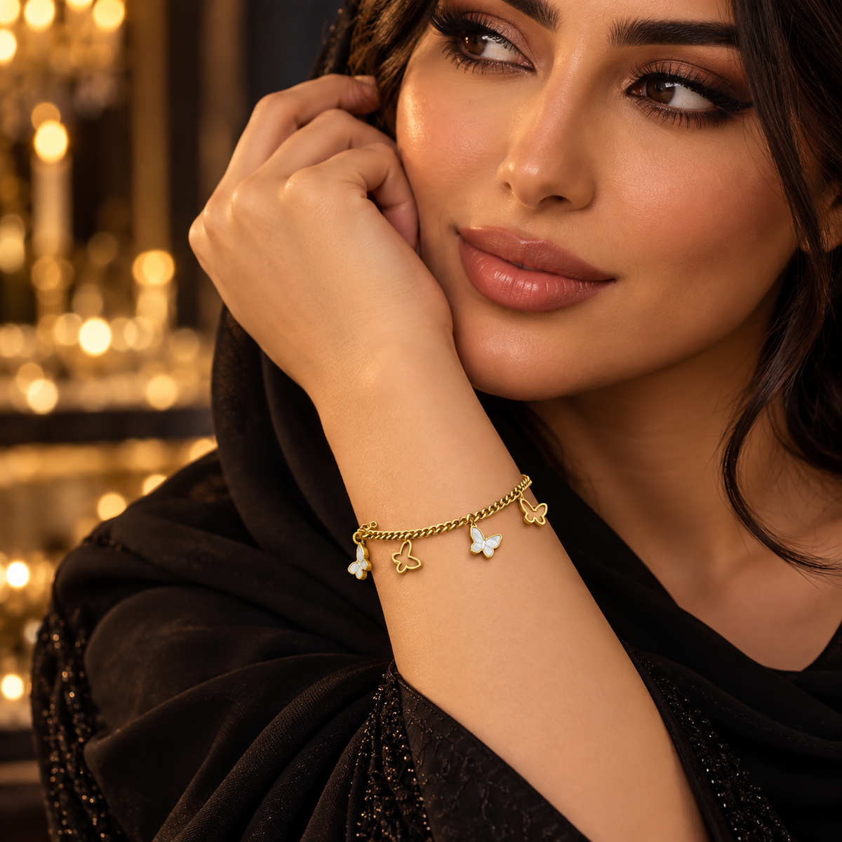 Golden Butterfly Charm Bracelet