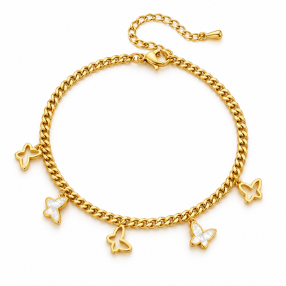 Golden Butterfly Charm Bracelet