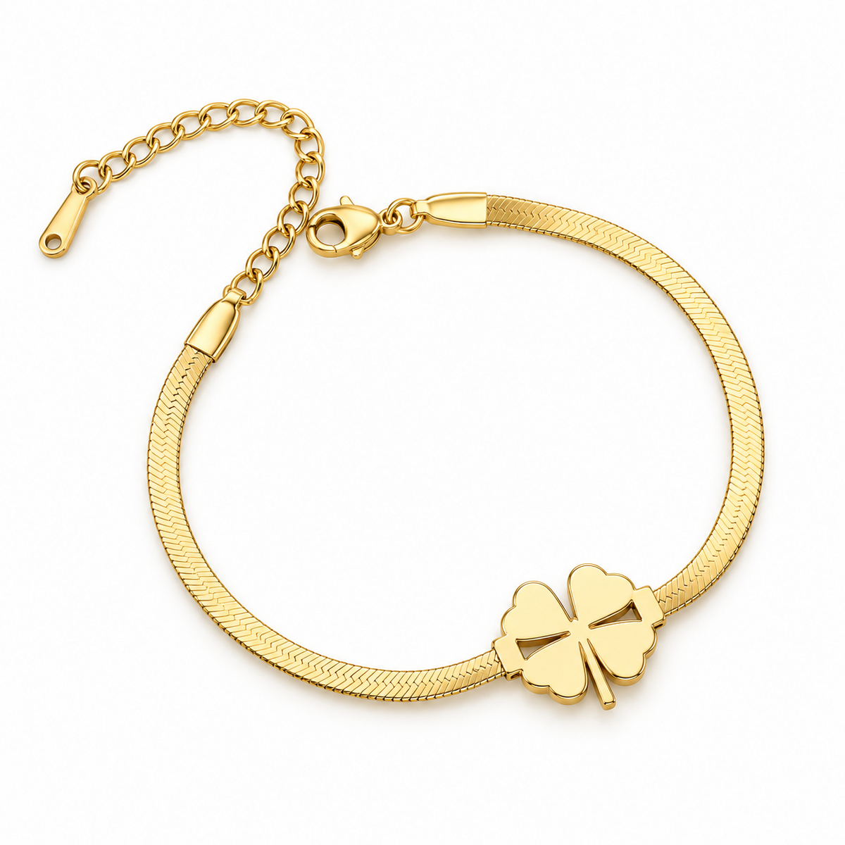Gold Clover Charm Bracelet