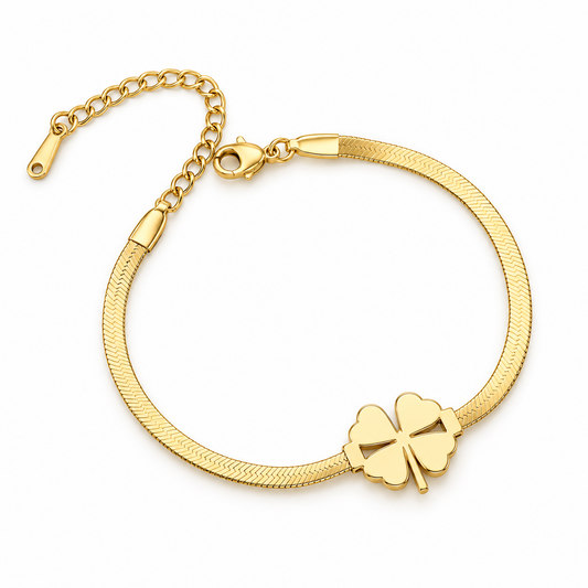 Gold Clover Charm Bracelet