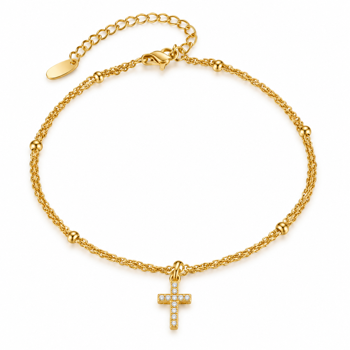 Elegant Gold Cross Charm Bracelet