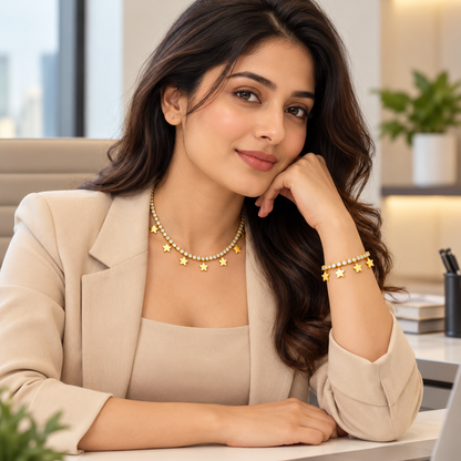Star Charm Necklace &amp; Bracelet Set