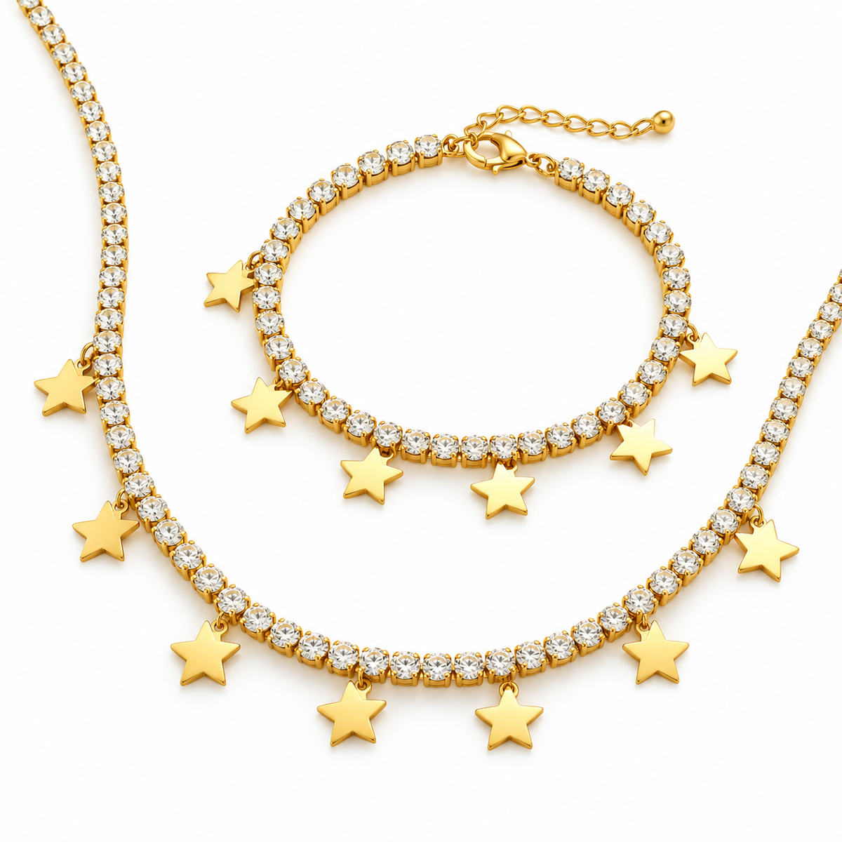 Star Charm Necklace &amp; Bracelet Set