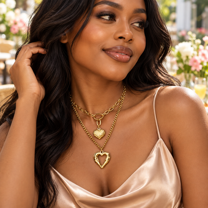 Amara Layered Gold Heart Necklace