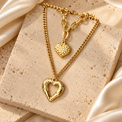 Amara Layered Gold Heart Necklace