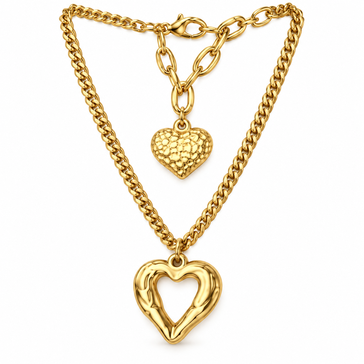 Amara Layered Gold Heart Necklace