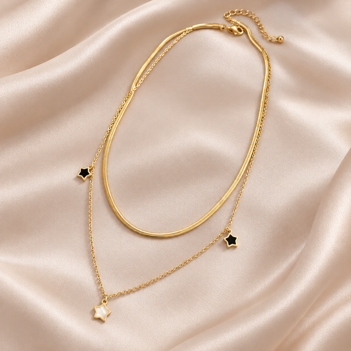 Celeste Layered Star Charm Necklace