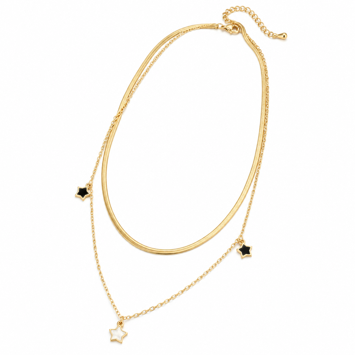 Celeste Layered Star Charm Necklace
