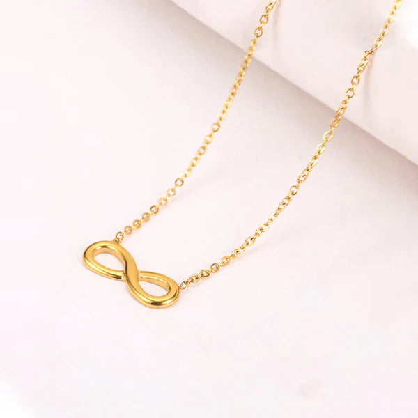 "Infinity Themed Contemporary Pendant" Necklace- 18K Premium Gold Plated