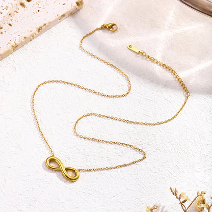 "Infinity Themed Contemporary Pendant" Necklace- 18K Premium Gold Plated