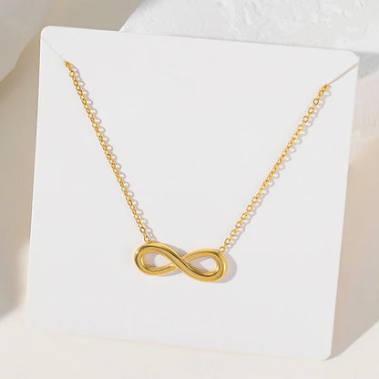 "Infinity Themed Contemporary Pendant" Necklace- 18K Premium Gold Plated