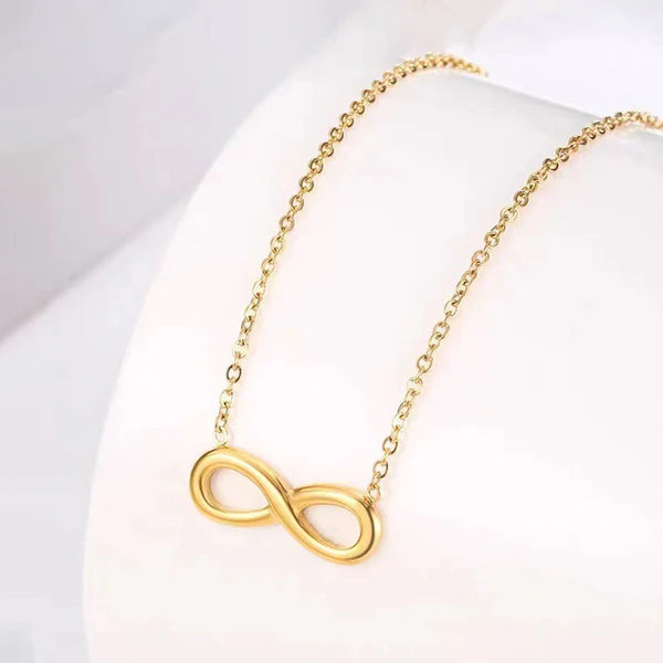 "Infinity Themed Contemporary Pendant" Necklace- 18K Premium Gold Plated
