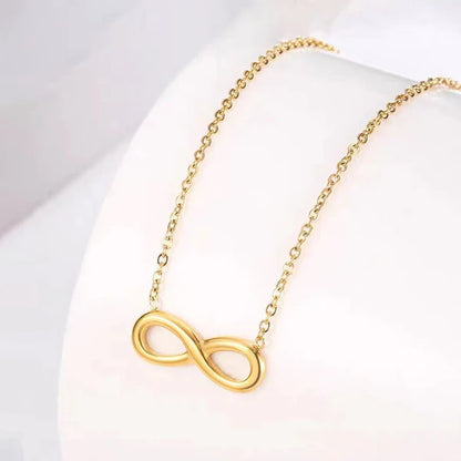 "Infinity Themed Contemporary Pendant" Necklace- 18K Premium Gold Plated