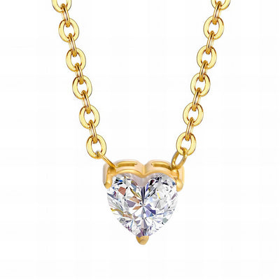 “Diamond Heart” Necklace – 18K Gold Elegance