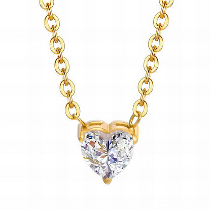 “Diamond Heart” Necklace – 18K Gold Elegance