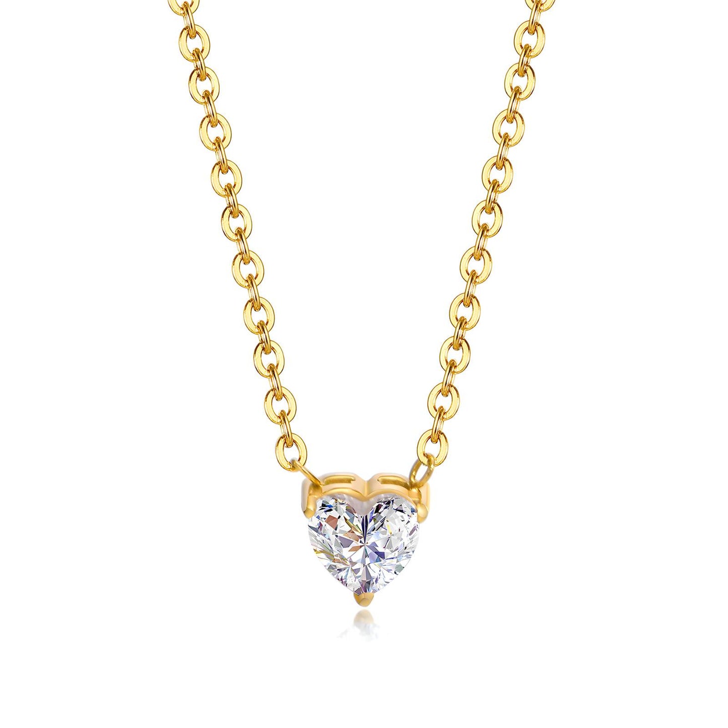 “Diamond Heart” Necklace – 18K Gold Elegance