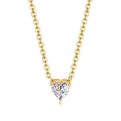 “Diamond Heart” Necklace – 18K Gold Elegance