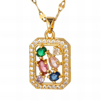 “Colorful Spark” Necklace – 18K Gold Glow