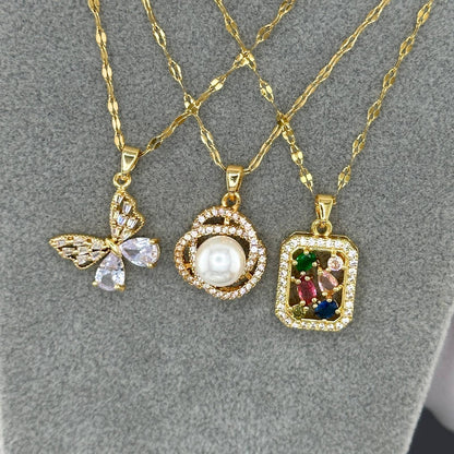 “Colorful Spark” Necklace – 18K Gold Glow