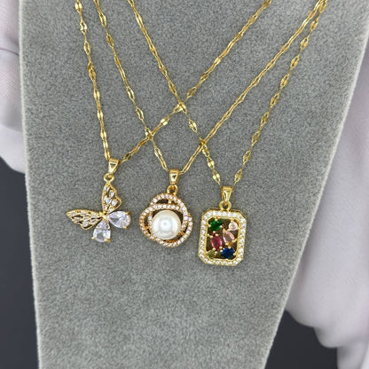 “Colorful Spark” Necklace – 18K Gold Glow