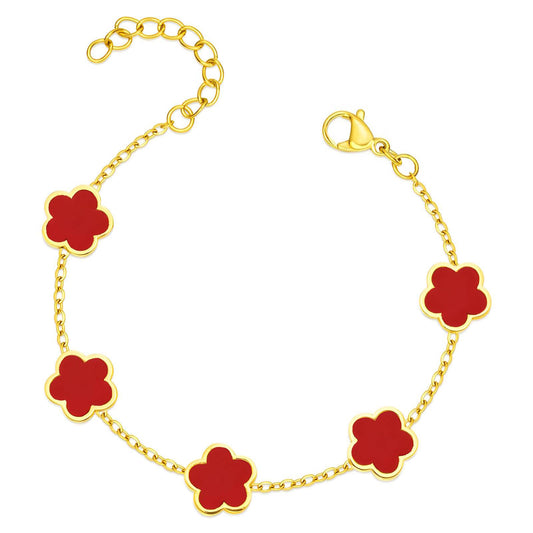 "Flower Meadow" Bracelet – 18K Gold Elegance