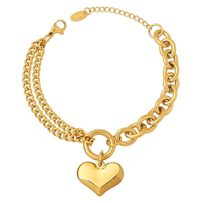 “Heart” Bracelet – 18K Gold Elegance