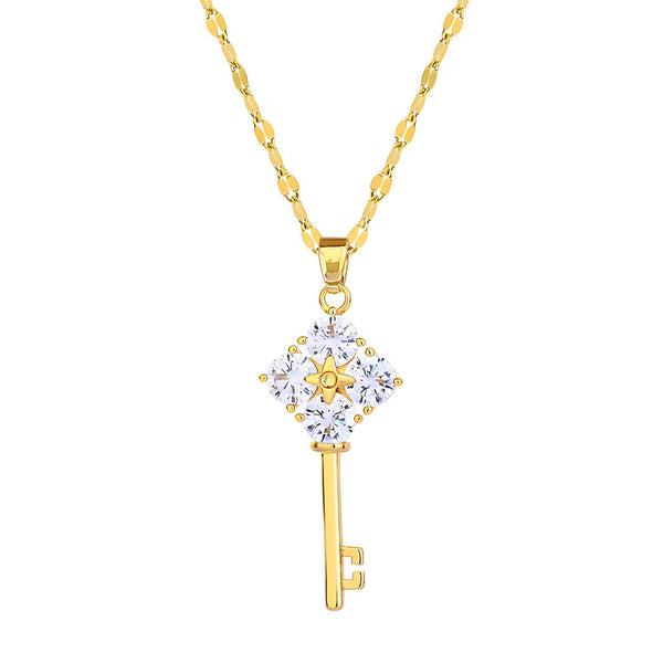“Key” Necklace – 18K Gold Elegance
