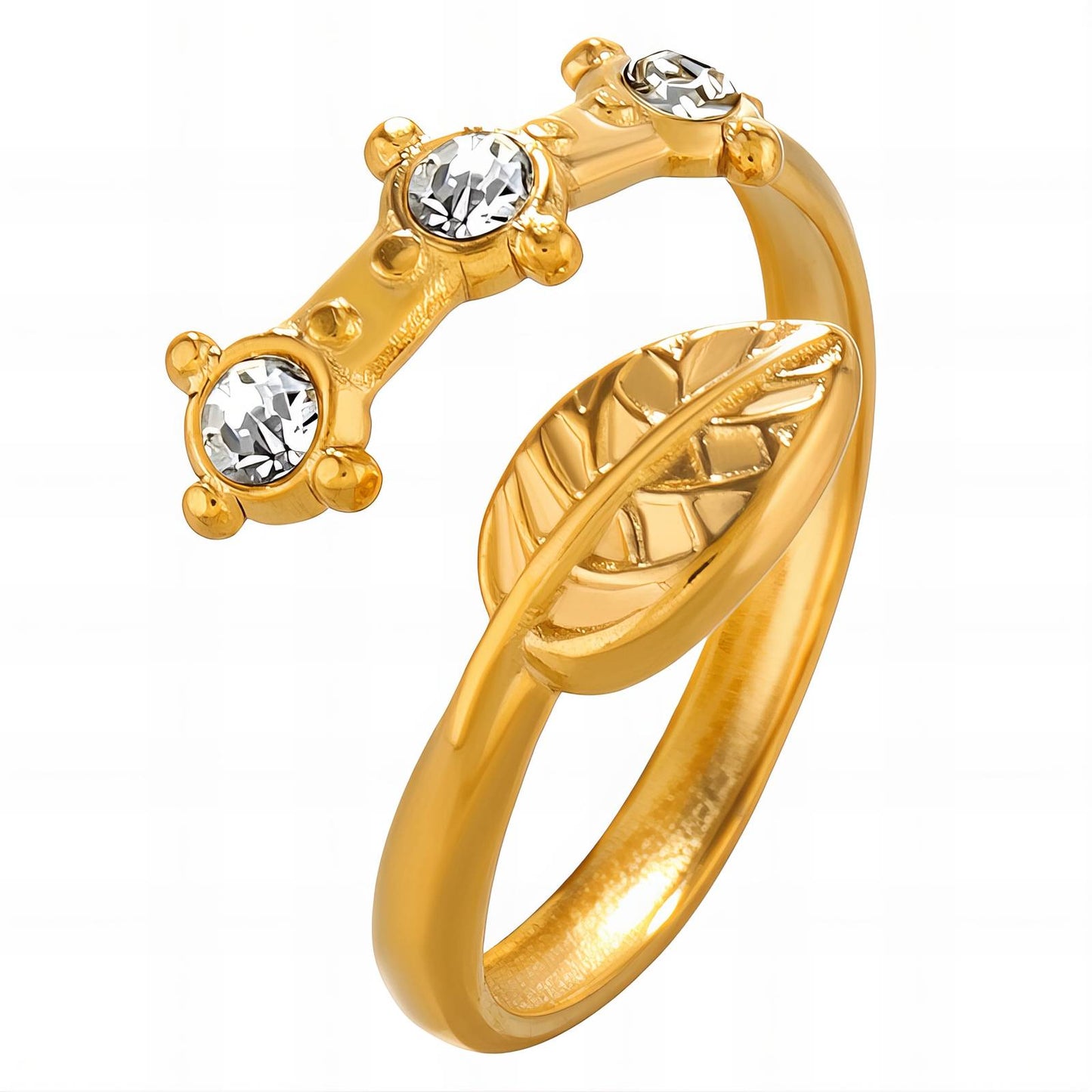 “Leaf” Ring – 18K Gold Elegance