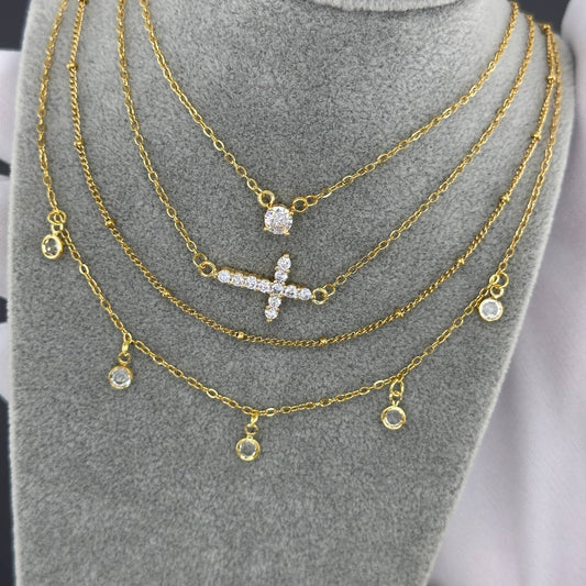 "Ocean Glow" Necklace – 18K Gold Radiance