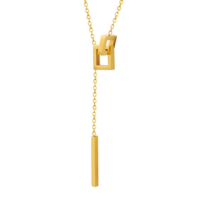 “Golden Bar” Necklace – 18K Modern Minimal Charm