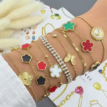 “Flower Meadow” Bracelet – 18K Gold Elegance