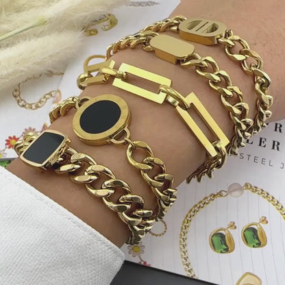 “Round Chain” Bracelet – 18K Gold Elegance
