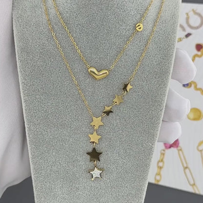 "Stars" Necklace – 18K Golden Shine