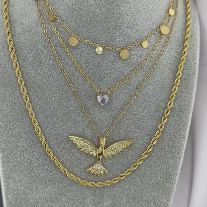 “Diamond Heart” Necklace – 18K Gold Elegance