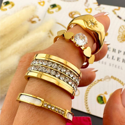 Gold “Heart” Ring with Diamond Nug