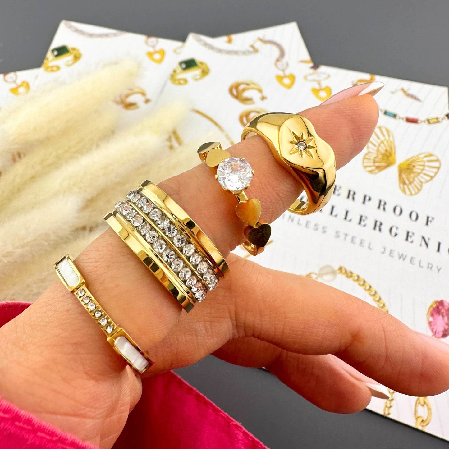 Gold “Heart” Ring with Diamond Nug