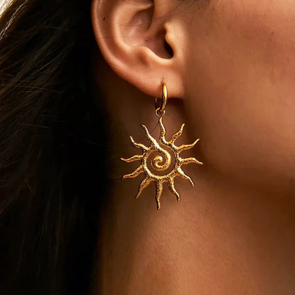 "Sun Shaped Stud" Earrings- 18K Premium Gold Plated