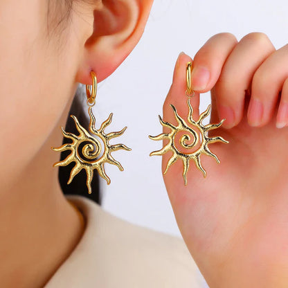 "Sun Shaped Stud" Earrings- 18K Premium Gold Plated