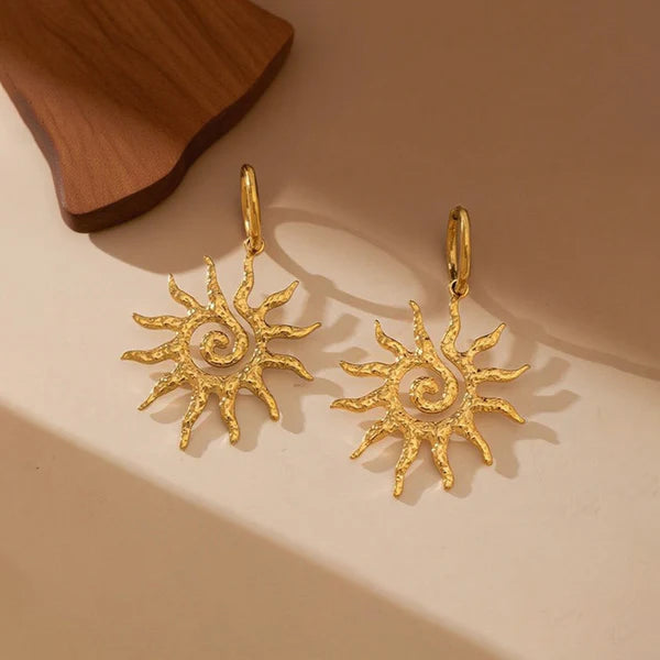"Sun Shaped Stud" Earrings- 18K Premium Gold Plated
