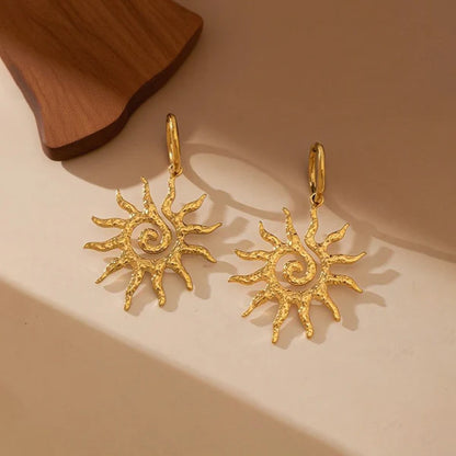 "Sun Shaped Stud" Earrings- 18K Premium Gold Plated