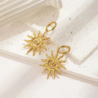 "Sun Shaped Stud" Earrings- 18K Premium Gold Plated